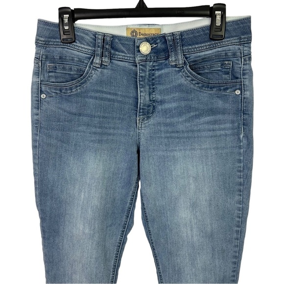 Democracy “Ab” Technology Women’s Jeans Sz 10 Blue 2” Elastic Waist Flaw/Pucker - Picture 2 of 14